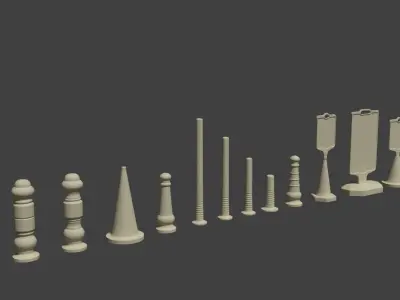 Plastic Pontoon and Direction Signboards Packet Free 3D model