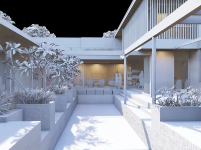 3D SketchUp Modeling and Lumion 10 Scene Tropical House Design 3D model