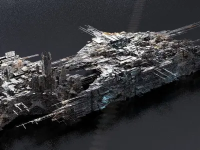 Dark Cyberpunk Slums city block 2  3D model