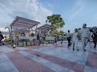 Interactive space of amusement park 3D model