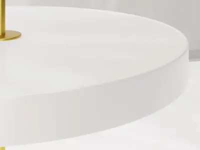 Umage Asteria Floor Lamp Brass and White 3D model