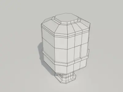 Low Poly Scifi Silo Low-poly 3D model