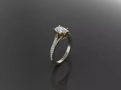 Women Band with Central Groove and Polished Smooth Finish 3D print model