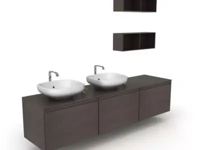 Black Bathroom Furniture 3D model