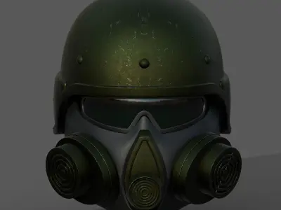 Helmet scifi gas mask futuristic technology cyborg artfiction  Low-poly 3D model