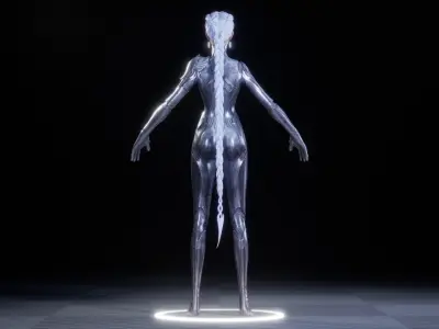 CHROME GIRL 3D MODEL Low-poly 3D model