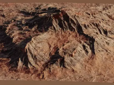 Realistic Fluvial 3d Terrain Environment PBR  Low-poly 3D model