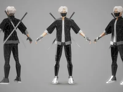 CYBERBOY - Low Poly Style Male Character Low-poly 3D model