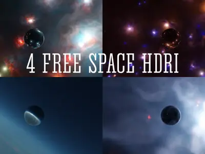 4 space cosmic HDRIs Free low-poly 3D model