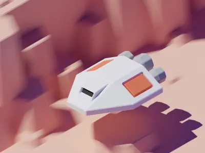 SPACESHIP Low-poly 3D model
