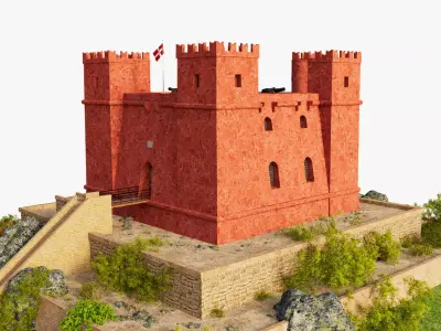 Red Tower Malta 3D model