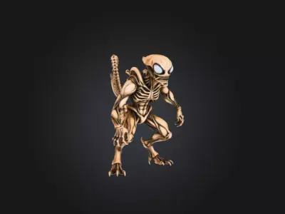 Alien Predator Low-poly 3D model