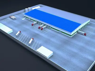 Vegetable store Hangar base 3D model