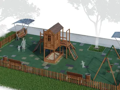 Children playground Forest house 3D model