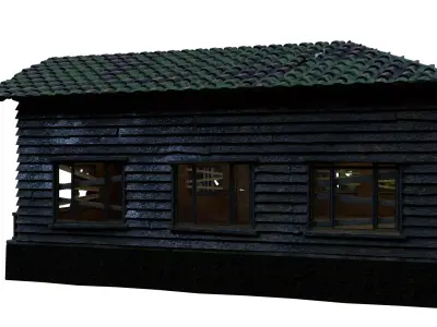 old abandoned video game ready house Low-poly 3D model