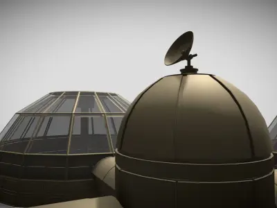 Low-poly Moonbase Concept Low-poly 3D model