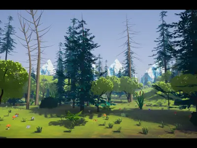 Stylized Forest Environment - UE5 Low-poly 3D model