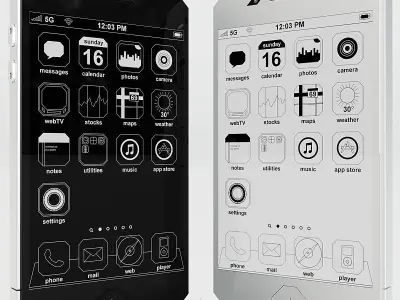 Generic Phone Concept Design Low-poly 3D model