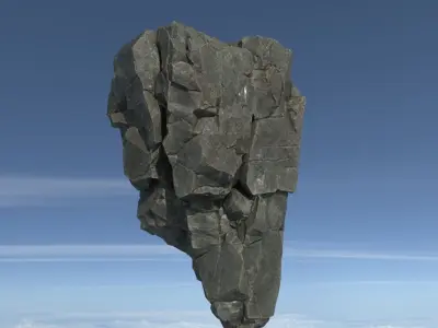 Low poly Floating Island Rock Pack Low-poly 3D model