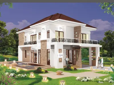 Villa C4 - 2d dwg pdf render - without 3d 3D model