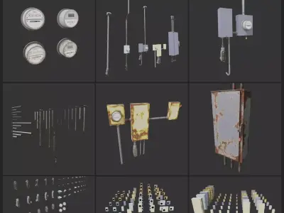 Outdoor Electrical Kit Low-poly 3D model