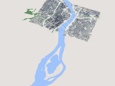 Portland City Oregon USA 3D model