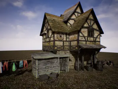 Medieval Slum for Unreal Low-poly 3D model