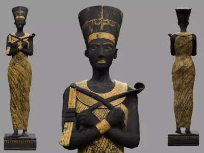 Nefertitti Standing Statue Low-poly 3D model