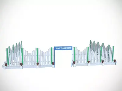 Garden Fence Low-poly 3D model