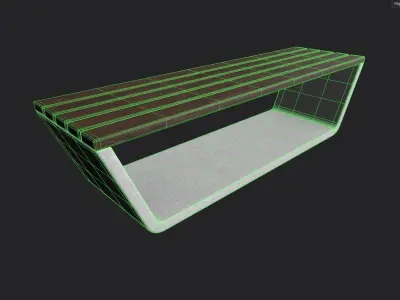 Bench  M03 Low-poly 3D model