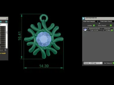 Women Solitaire Super Light Weight Pendant 3D print model