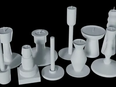 Candles Set 3D model