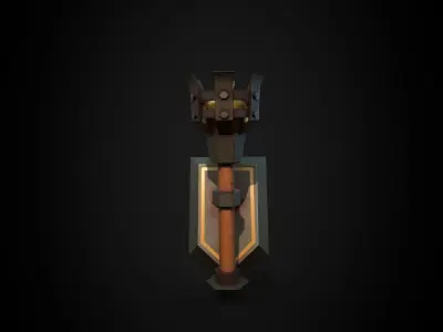 Torch sword Low-poly 3D model