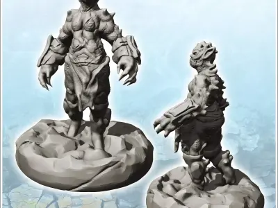 Orc in armor with pointed ears and hands 13 - Medieval Fantasy M 3D print model