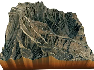 Tugela Falls 3d model terrain 3D model