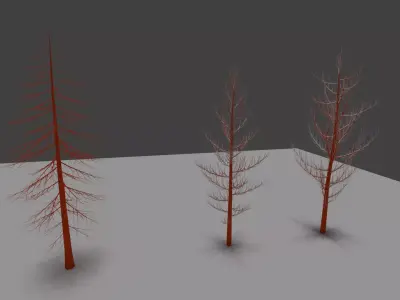  Trees without leaves 3D model