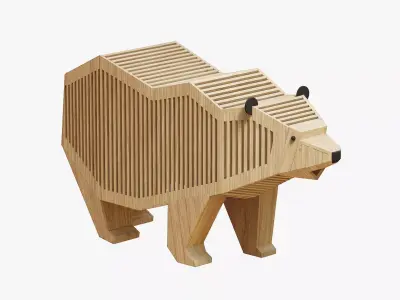Wooden bear for playgrounds 3D model