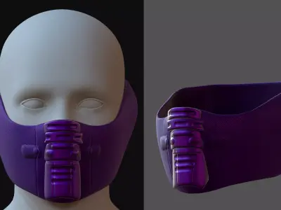 Gas mask helmet 3d model scifi Low-poly  Low-poly 3D model 210