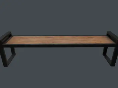 Street benches for city Low-poly 3D model Low-poly 3D model