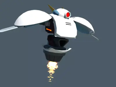 Melee enemy robot Low-poly 3D model