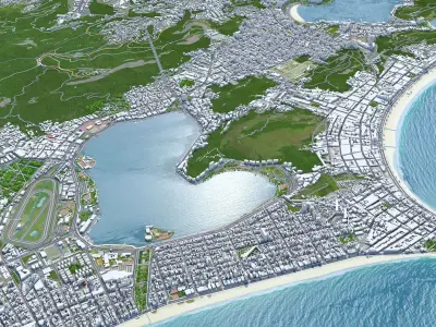 Rio de Janeiro Full City Brazil Low-poly 3D model