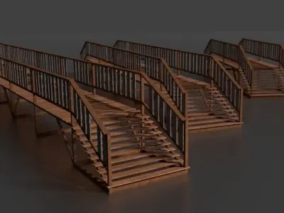 Jembatan Kayu Orang 003 FBX Free 3D model