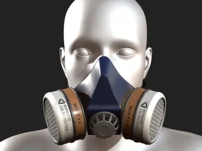 Gas mask respirator scifi military futuristic technology  Low-poly 3D model
