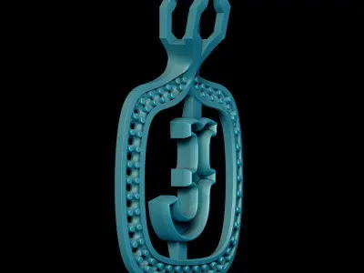 J Letter pendant  3D print model