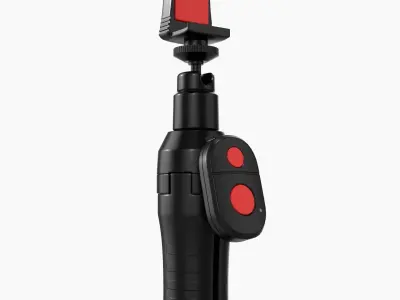 Live streaming tripod with lamp 01 3D model