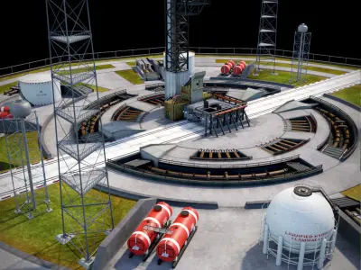 Rocket launch complex 3D model