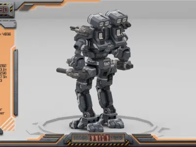 Titan BattleMech Low-poly 3D model