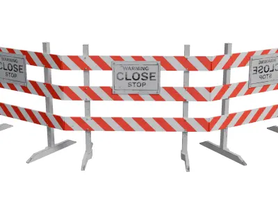 Road Closed Sign Low-poly 3D model purchase