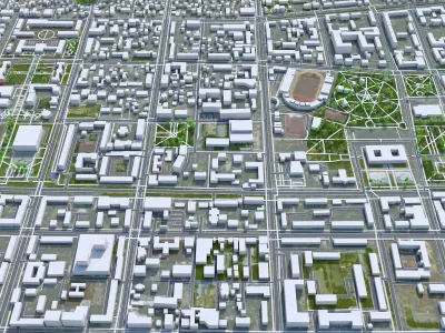 Bishkek Kyrgyzstan 40km Low-poly 3D model