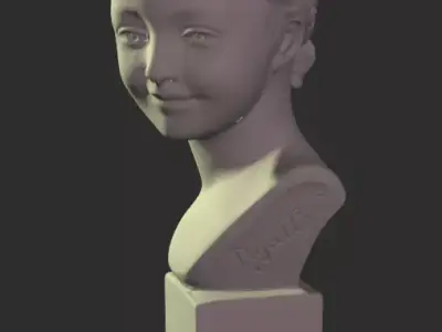 Terracotta bust of a young girl signed by Pigalle 3D model